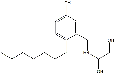 3-[(1,2-Dihydroxyethyl)aminomethyl]-4-heptylphenol Struktur