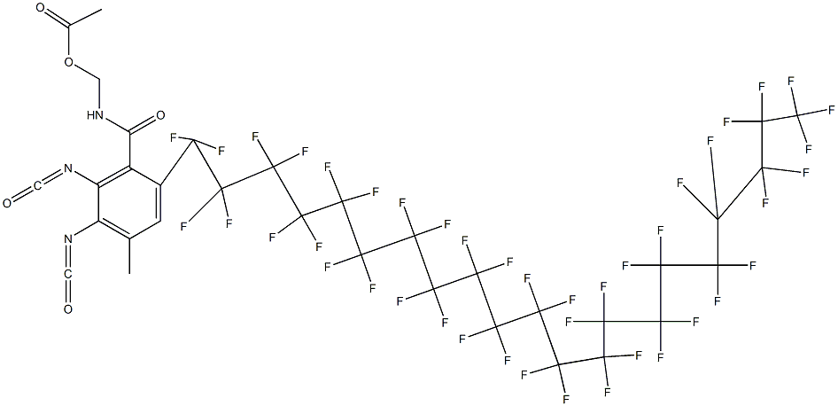 N-(Acetyloxymethyl)-2-(tritetracontafluorohenicosyl)-5,6-diisocyanato-4-methylbenzamide Struktur