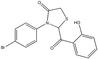 2-(2-Hydroxybenzoyl)-3-(4-bromophenyl)thiazolidin-4-one Struktur