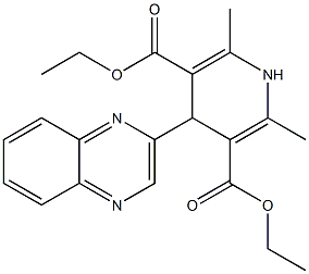 1,4-Dihydro-4-[[quinoxalin]-2-yl]-2,6-dimethylpyridine-3,5-dicarboxylic acid diethyl ester Struktur