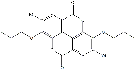 2,7-Dihydroxy-3,8-dipropoxy[1]benzopyrano[5,4,3-cde][1]benzopyran-5,10-dione Struktur