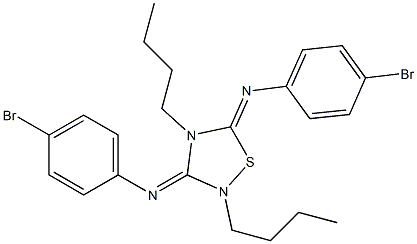 2,4-Dibutyl-3,5-bis[(4-bromophenyl)imino]-1,2,4-thiadiazolidine Struktur