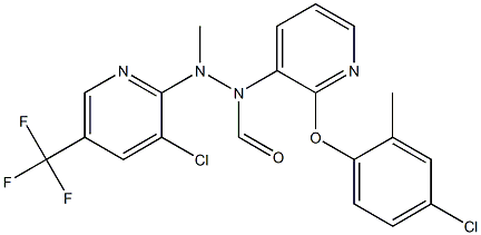 (2-(4-Chloro-2-methylphenoxy)(3-pyridyl))-N-((3-chloro-5-(trifluoromethyl)(2-pyridyl))methylamino)formamide Struktur