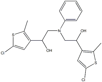 1-(5-CHLORO-2-METHYL-THIOPHEN-3-YL)-2-([2-(5-CHLORO-2-METHYL-THIOPHEN-3-YL)-2-HYDROXY-ETHYL]-PHENYL-AMINO)-ETHANOL Struktur