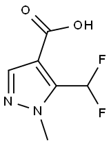 1-Methyl-5-(difluoromethyl)-1H-pyrazole-4-carboxylic acid Struktur