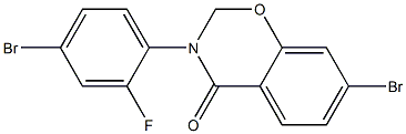 7-bromo-3-(4-bromo-2-fluorophenyl)-2H-benzo[e][1,3]oxazin-4(3H)-one Struktur