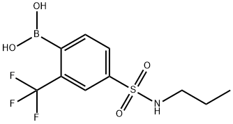 4-(N-Propylsulfamoyl)-2-trifluoromethylphenylboronic acid Struktur