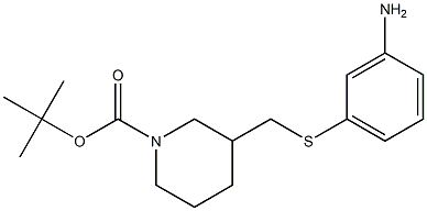 3-(3-Amino-phenylsulfanylmethyl)-piperidine-1-carboxylic acid tert-butyl ester Struktur