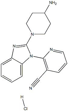 2-[2-(4-Amino-piperidin-1-yl)-benzoimidazol-1-yl]-nicotinonitrile hydrochloride Struktur