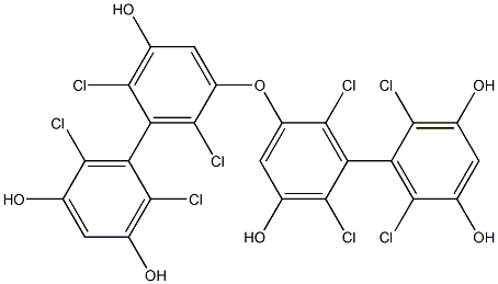 2,2',6,6'-Tetrachloro-3,3'-dihydroxy-5,5'-dihydroxy-biphenyl ether Struktur