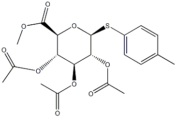 4-Methylphenyl 2,3,4-tri-O-acetyl-b-D-thioglucuronide methyl ester Struktur