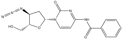 3'-Azido-N4-benzoyl-2',3'-dideoxycytidine Struktur