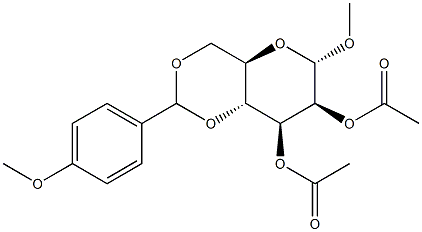 Methyl 2,3-di-O-acetyl-4,6-O-(4-methoxybenzylidene)-a-D-mannopyranoside Struktur