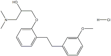 2-dimethylamino-1-{2-m-methoxyphenethylphenoxymethyl}ethanol hydrochloride Struktur