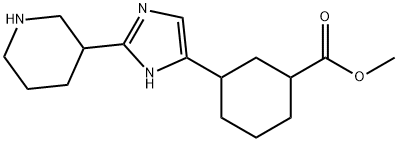 methyl 3-(2-(piperidin-3-yl)-1H-imidazol-4-yl)cyclohexanecarboxylate Struktur