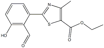 ethyl 2-(2-formyl-3-hydroxyphenyl)-4-methylthiazole-5- carboxylate Struktur