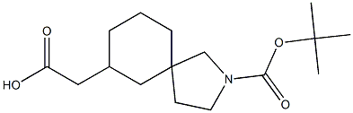 2-(2-(tert-butoxycarbonyl)-2-azaspiro[4.5]decan-7-yl)acetic acid Struktur