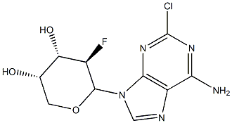 (3S,4S,5R)-6-(6-Amino-2-chloro-9H-purin-9-yl)-5-fluorotetrahydro-2H-pyran-3,4-diol Struktur