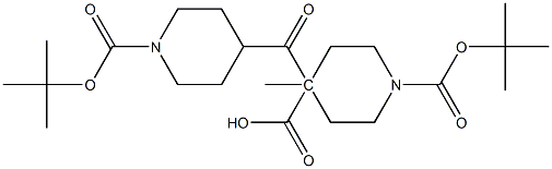 4-Methyl 4-(1-(tert-Butoxycarbonyl)piperidine-4-carbonyl)piperidine-1,4-dicarboxylic Acid tert-Butyl Ester Struktur