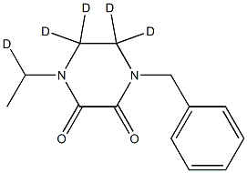 1-Benzyl-4-ethylpiperazine-2,3-dione-d5 Struktur