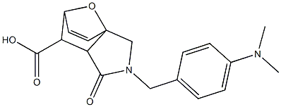 3-(4-DIMETHYLAMINO-BENZYL)-4-OXO-10-OXA-3-AZA-TRICYCLO[5.2.1.0(1,5)]DEC-8-ENE-6-CARBOXYLIC ACID Struktur