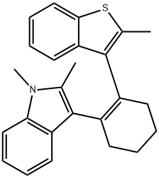 1,2-DIMETHYL-3-[2-(2-METHYL-BENZO[B]THIOPHEN-3-YL)-CYCLOHEX-1-ENYL]-1H-INDOLE Struktur