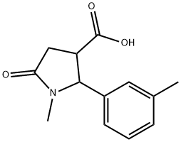 1-Methyl-5-oxo-2-m-tolyl-pyrrolidine-3-carboxylic acid Struktur