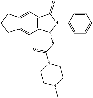 Cyclopent[f]isoindol-1(2H)-one, 3,5,6,7-tetrahydro-3-[2-(4-methyl-1-piperazinyl)-2-oxoethyl]-2-phenyl-, (3R)- Struktur