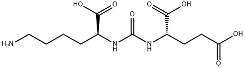 (S,S)-2-[3-(5-amino-1-carboxy-pentyl)-ureido]-pentanedioic acid Struktur