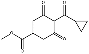 Cyclohexanecarboxylic acid, 4-(cyclopropylcarbonyl)-3,5-dioxo-, methyl ester Struktur