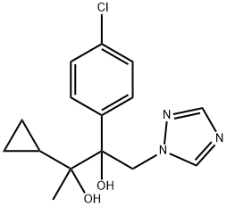 2,3-Butanediol, 2-(4-chlorophenyl)-3-cyclopropyl-1-(1H-1,2,4-triazol-1-yl)- Struktur