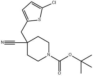 1-BOC-4-CYANO-4-[(5-CHLORO-2-THIENYL)METHYL]-PIPERIDINE Struktur