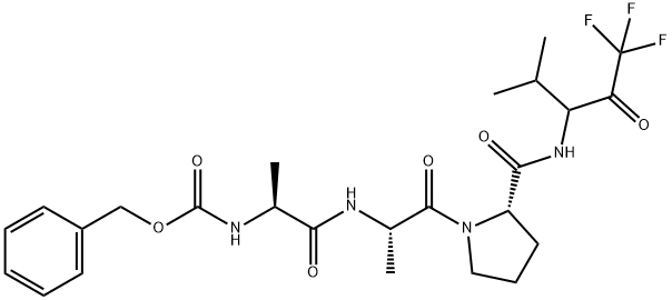 benzyloxycarbonylalanyl-alanyl-prolyl-valine-trifluoromethyl ketone Struktur