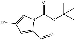 1H-Pyrrole-1-carboxylic acid, 4-bromo-2-formyl-, 1,1-dimethylethyl ester Struktur