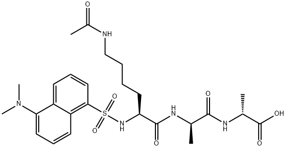 epsilon-N-acetyl-alpha(N)-dansyl-lysyl-alanyl-alanine Struktur