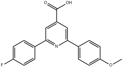 JR-9110, 2-(4-Fluorophenyl)-6-(4-methoxyphenyl)pyridine-4-carboxylic acid, 97% Struktur