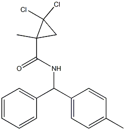 Cyclopropanecarboxamide, 2,2-dichloro-1-methyl-N-[(4-methylphenyl)phenylmethyl]- Struktur