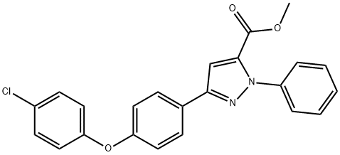 JR-2984, Methyl 3-(4-(4-chlorophenoxy)phenyl)-1-phenyl-1H-pyrazole-5-carboxylate, 97% Struktur