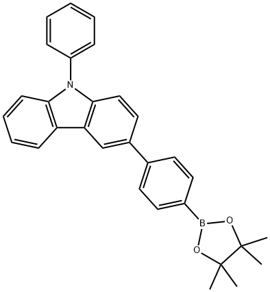 9-phenyl-3-[4-(4,4,5,5-tetramethyl-1,3,2-dioxaborolan-2-yl)phenyl]-9H-Carbazole Struktur