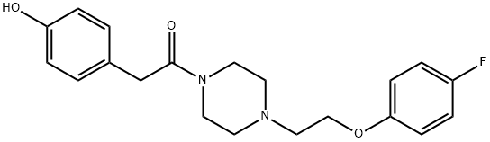 Ethanone, 1-[4-[2-(4-fluorophenoxy)ethyl]-1-piperazinyl]-2-(4-hydroxyphenyl)- Struktur