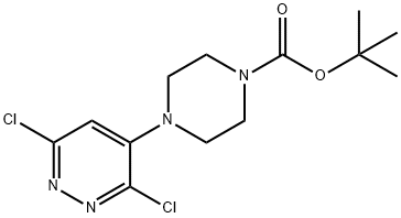 1-Piperazinecarboxylic acid, 4-(3,6-dichloro-4-pyridazinyl)-, 1,1-dimethylethyl ester Struktur