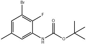 Carbamic acid, N-(3-bromo-2-fluoro-5-methylphenyl)-, 1,1-dimethylethyl ester Struktur