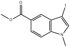 1H-Indole-5-carboxylic acid, 3-iodo-1-methyl-, methyl ester Struktur