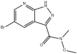 1H-Pyrazolo[3,4-b]pyridine-3-carboxamide, 5-bromo-N-methoxy-N-methyl- Struktur