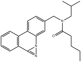 Pentanamide, N-(diazirino[1,3-f]phenanthridin-4-ylmethyl)-N-(2-methylpropyl)- Struktur