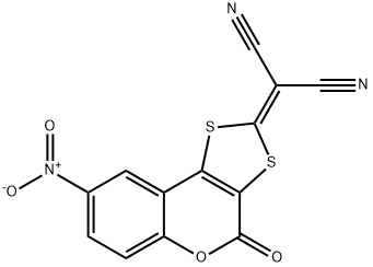 2H-1,3-Dithiolo[4,5-c]coumarine, 2-dicyanomethylene-8-nitro- Struktur