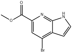 methyl 4-bromo-1~{H}-pyrrolo[2,3-b]pyridine-6-carboxylate Struktur