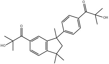 1-Propanone, 1-[2,3-dihydro-3-[4-(2-hydroxy-2-methyl-1-oxopropyl)phenyl]-1,1,3-trimethyl-1H-inden-5-yl]-2-hydroxy-2-methyl- Struktur