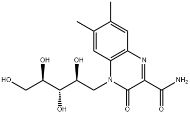 quinoxaline-3,4-dihydro-6,7-dimethyl-3-keto-4-D-ribityl-2-carboxamide Struktur