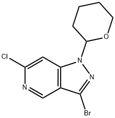 3-bromo-6-chloro-1-(tetrahydro-2H-pyran-2-yl)-1H-pyrazolo[4,3-c]pyridine Struktur